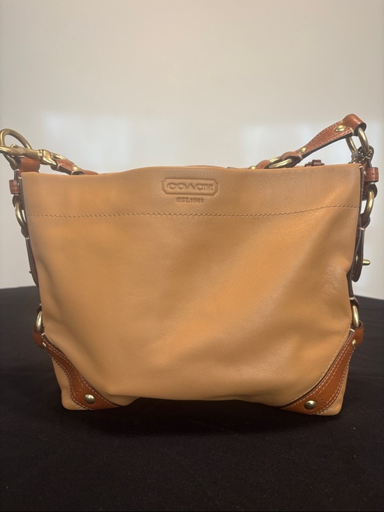 Coach Handbags - Coach Carly Two-Tone Brown Leather Shoulder Bag with Dust Bag